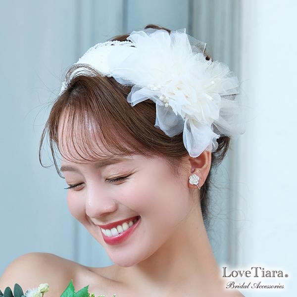 【日本製】ヘッドドレス 【サブリナ】｜ アートフラワー 造花 ボンネ 髪飾り 大きい ボリューム テ...