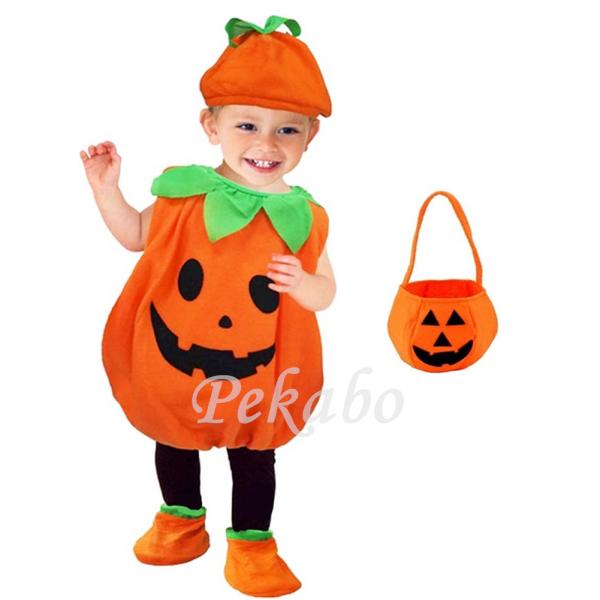 即納 ベビー かぼちゃ コスプレ ハロウィン 着ぐるみ ロンパース パンプキン 衣装 帽子 キッズ ...