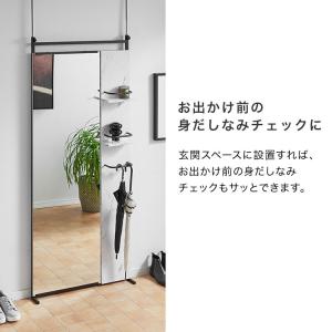 突っ張り 鏡 ラック 白 収納 壁面収納 おし...の詳細画像4