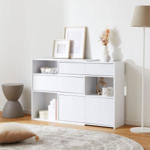 リビング 収納 棚 伸縮 オープン収納 オープ...の詳細画像1