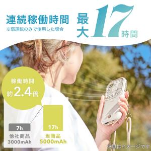 ハンディファン 首かけ 手持ち 卓上扇風機 首...の詳細画像2