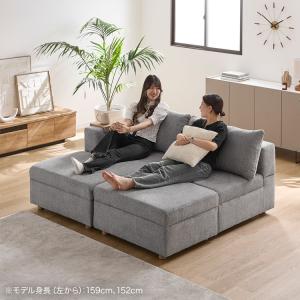 ソファ 収納付き カウチソファ 3人掛け 幅2...の詳細画像1