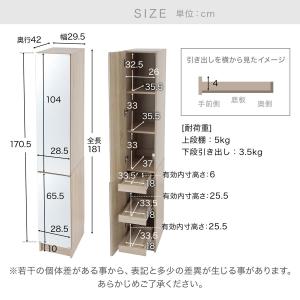 姿見 姿見収納 鏡 ミラー 全身ミラー スタン...の詳細画像2