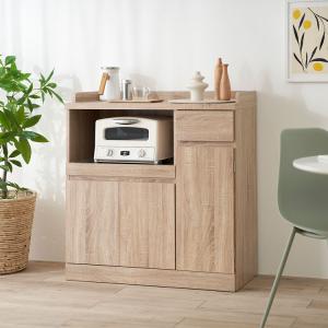 食器棚 キッチン収納 90cm ロータイプ お...の詳細画像1