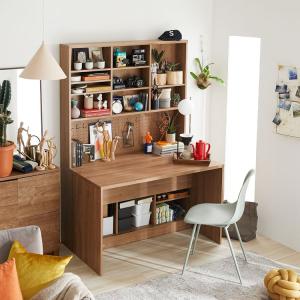 システムデスク デスク 壁面収納 書斎 木目調...の詳細画像1