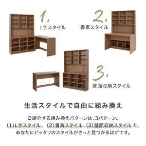 システムデスク デスク 壁面収納 書斎 木目調...の詳細画像4