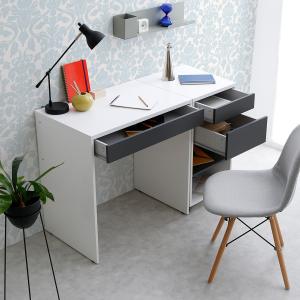 デスク パソコンデスク おしゃれ シンプル コンパクト スリム 引き出し 収納 キャスター ストッパー リモート テレワーク 在宅勤務 ロウヤ (hb)