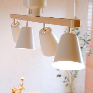 スポットライト シーリング シーリングライト 4灯 LED電球対応 天井照明 スポット ウッド 天然木 スチール リモコン付き リビング おしゃれ  ロウヤ LOWYA