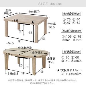 コタツ こたつ 長方形 75×60 木目調 家...の詳細画像3