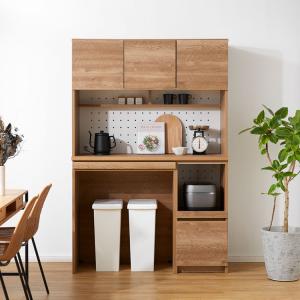 食器棚 おしゃれ ゴミ箱収納 完成品 約120...の詳細画像1