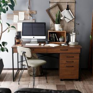 デスク パソコンデスク 机 幅140cm ライティング オフィス システム ワゴン 2点セット ワーク PC 事務机 学習机 台 おしゃれ