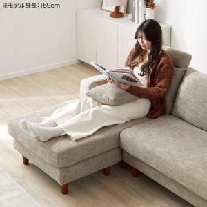 カウチソファ ベルベット調生地 コーナーソファ...の詳細画像1