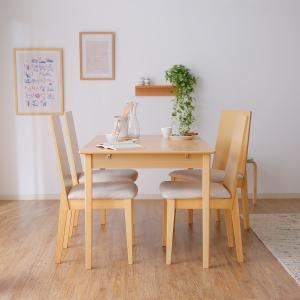ダイニングテーブルセット 5点セット 伸縮タイプ カフェ 木製 オブジェ／4人掛け おしゃれ ロウヤ LOWYA (hb)