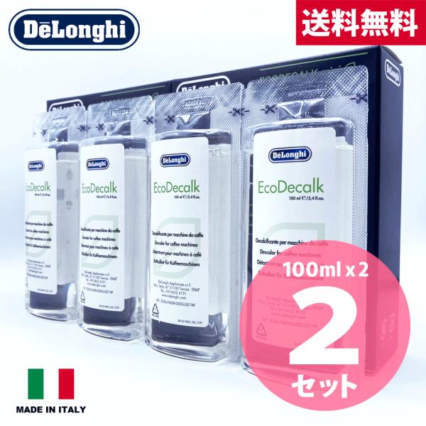 日本語説明書付 2個セット デロンギ 除石灰剤 100ml×2 DLSC200 並行輸入品 洗浄剤 ...