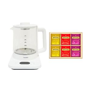 サンコー 煮出し&温度調整ができる電気ティーポット + エレガント ティーバッグコレクション SGEKWSTB+C2240547