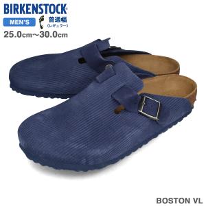 BIRKENSTOCK BOSTON VL 【REGULAR】 ビルケンシュトック ボストン スエード エンボス レギュラーフィット 普通幅 メンズ CORDUROY INDIGO ブルー bks-1025684｜lowtex-plus