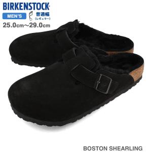 BIRKENSTOCK BOSTON SHEARLING レギュラーフィット ビルケンシュトック ボストン シアリング メンズ サンダル BLACK ブラック 黒 259881｜lowtex-plus