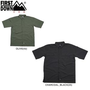 FIRST DOWN RIVER SHIRTS S/S Re;CONHny ファーストダウン リバー 半袖シャツ メンズ レディース f491003c｜lowtex-plus