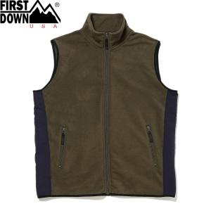 FIRST DOWN MICRO FLEECE VEST ファーストダウン マイクロ フリース ベスト メンズ レディース GREEN グリーン f542017-52｜lowtex-plus