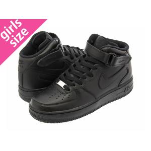 大人気の女の子サイズ NIKE WMNS AIR FORCE 1 MID 07 ナイキ ウィメンズ エアフォース 1 ミッド 07 BLACK/BLACK