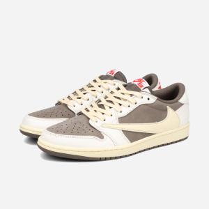 NIKE AIR JORDAN 1 LOW OG SP TRAVIS SCOTT ナイキ エア ジョーダン 1 ロー OG SP トラヴィス スコット SAIL/UNIVERSITY RED/RIDGEROCK ホワイト ブラウン｜lowtex