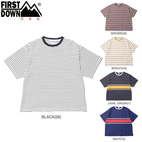 FIRST DOWN BAGGY TEE S/S COTTON BORDER JERSEY ファース...