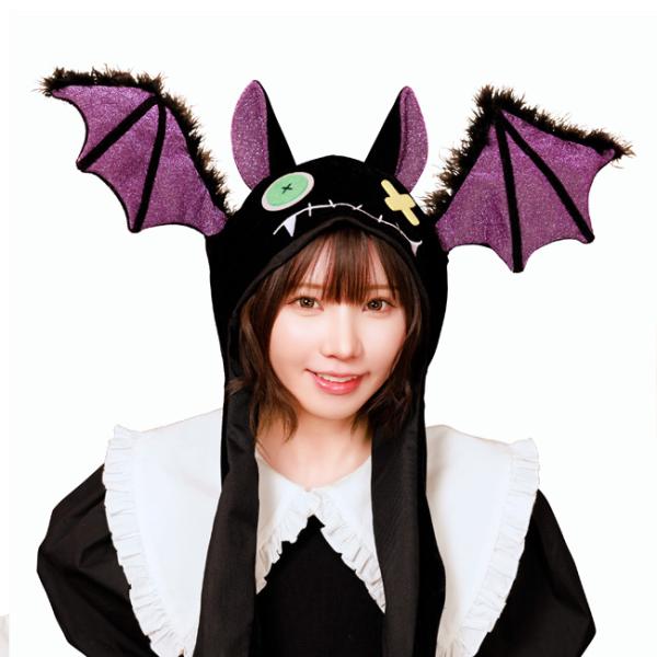 ハロウィンコスチューム かぶりもの 動く パタパタハット こうもり アニマル 動物 仮装 キッズ ジ...
