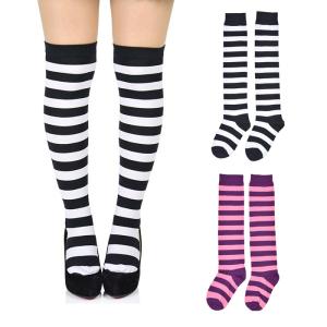 配送可/ワンダーランド ボーダーニーハイソックス 2color