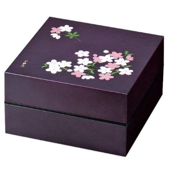 正和 『重箱』 宇野千代 オードブル重二段 18cm 間仕切り付き あけぼの桜 紫