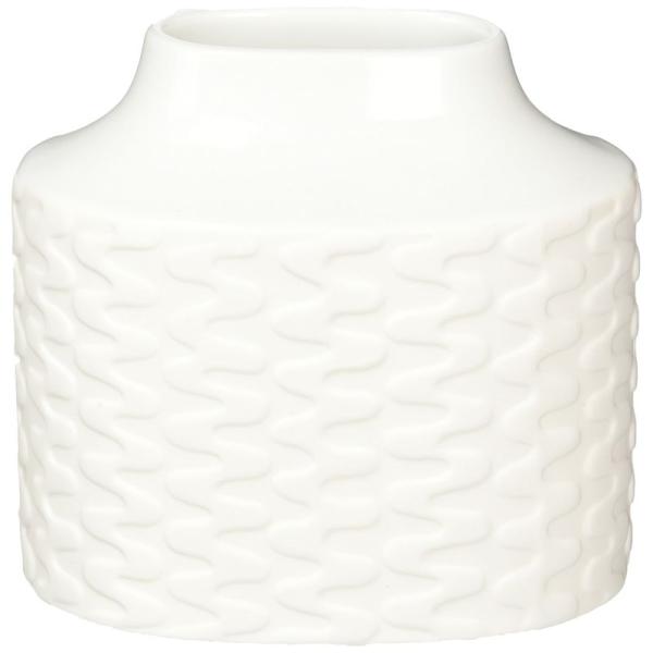 白山陶器 ターンフラワーベース 大 白 (約)11×8×10.5cm 波佐見焼 日本製