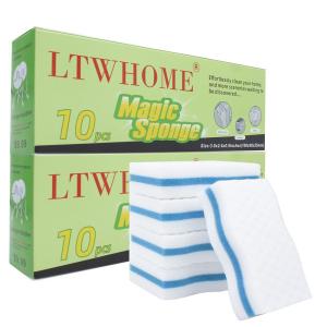 LTWHOME メラミンスポンジ 業務用 掃除 圧縮 10x6x2.5cm 20個入｜lr-store