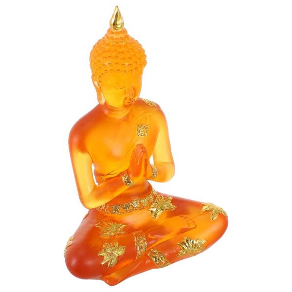 VORCOOL 仏像 仏像樹脂 タイリビング 半透明 タイ仏家の装飾品 瞑想着席仏像 プレミアム品質...