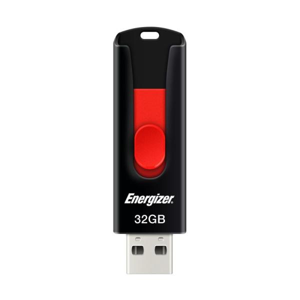 エナジャイザー USB2.0対応 USBメモリ 32GB 赤と黒 スライダータイプ フラッシュメモリ...