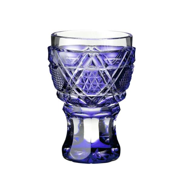 山下工芸 薩摩切子 馬上杯 金紫 φ5.8×8.2cm 13041270