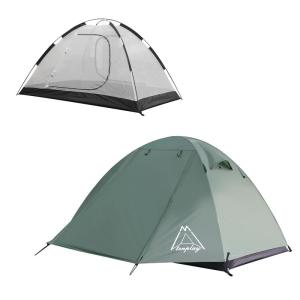 Tenplay ドームテント 2人用 山岳テント ソロキャンプ ツーリング 二重層構造 1-2人用 アルミ製ポール 軽量 耐水圧3000mm