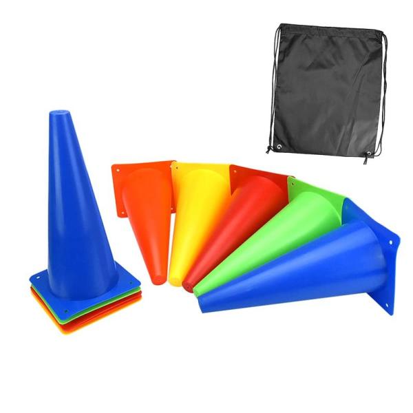 ミニマーカーコーン 三角カラーコーン プラスチック 練習 トレーニング 軽量 5色 10本セット 収...