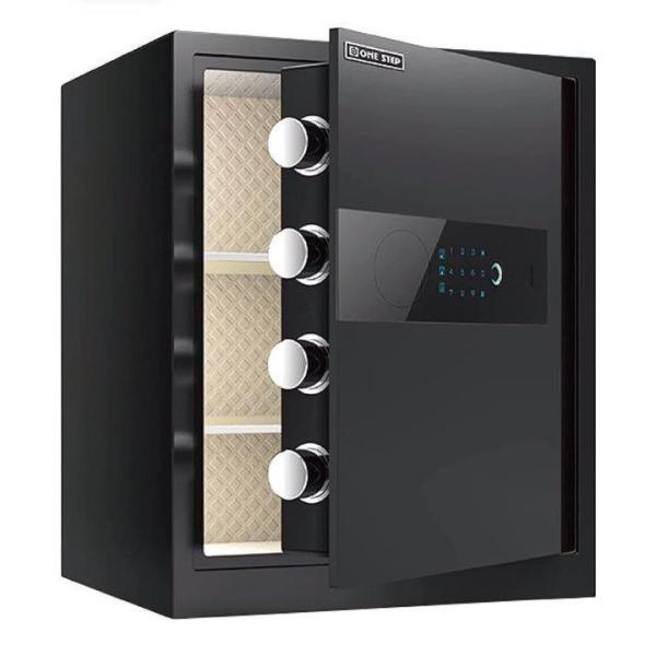 電子金庫 タッチパネル (45cm, 黒) 指紋認証 アラーム機能付き 壁付け対応