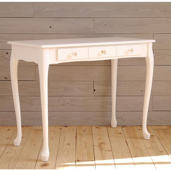 デスク 机 引出し付 90 テーブル コンソール TEL FAX 姫系 ヨーロピアン クラシカル プ...