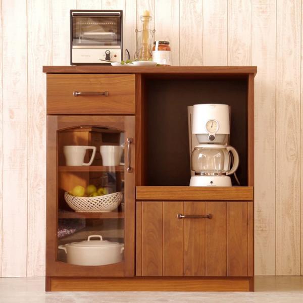 国産 日本製 80 カウンター 収納 おしゃれ キッチン収納 キッチンカウンター 食器棚 キャビネッ...