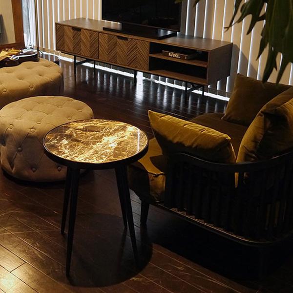 サイドテーブル テーブル リビングテーブル 大理石 丸 円形 机 デスク おしゃれ 完成品 送料無料