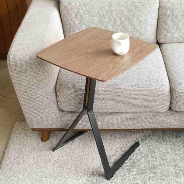 W:440 440幅 サイドテーブル テーブル リビングテーブル ウォールナット 正方形 四角 机 ...