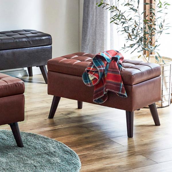 スツール 幅75cm オットマン 収納付 椅子 いす イス チェア チェアー 1人掛け １Ｐ レトロ...