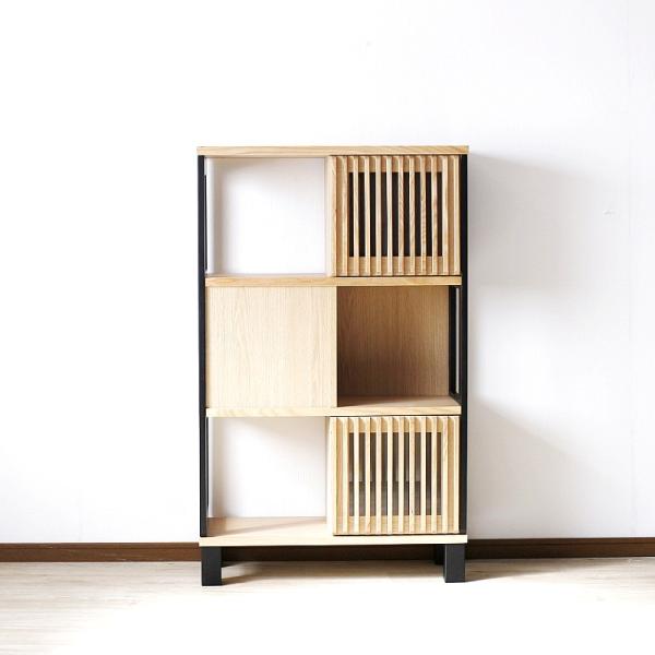 フリーラック シェルフ 80幅3段 キャビネット リビングボード オープンラック ナチュラル 壁面収...
