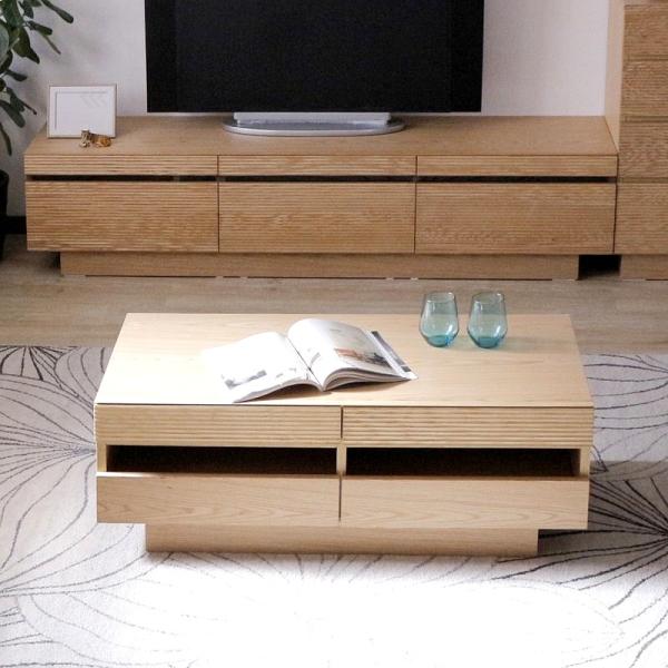 センターテーブル ナチュラル ウォールナット 105 センチ cm リビングテーブル ローテーブル ...