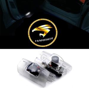Hxqdt カーテシーランプ トヨタ ハリアー Harrier 30 50 60系 ロゴ投影 ドアウェルカムライトLEDゴーストシャドーライト取り付け簡単 2個セット