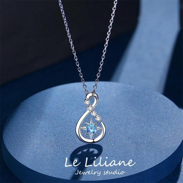 ネックレス レディース オールシーズン シルバー925 青のしずく 雫 ドロップ ブルー nk008...