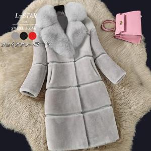 ファーコート 毛皮コート レディース 長袖 もこもこ