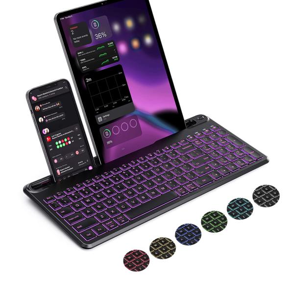 seenda Backlit Multi Device Bluetooth Keyboard for...