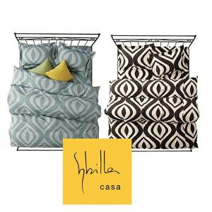 【mm】シビラ　オンダ　掛カバー　枕カバー　ブラック　2セット Sybilla 2点セット シビラ 掛け布団カバー 150×210cm 枕カバー