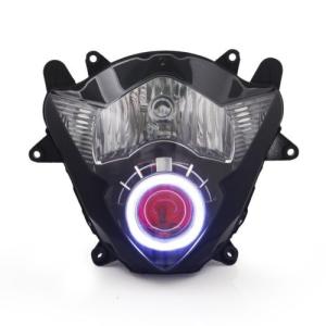 Demoneyes デーモンアイ HID プロジェクター LED ヘッドライトユニット レッド スズキ バンディット1250F GSX1250FA 2010-2016｜ltandpjapan